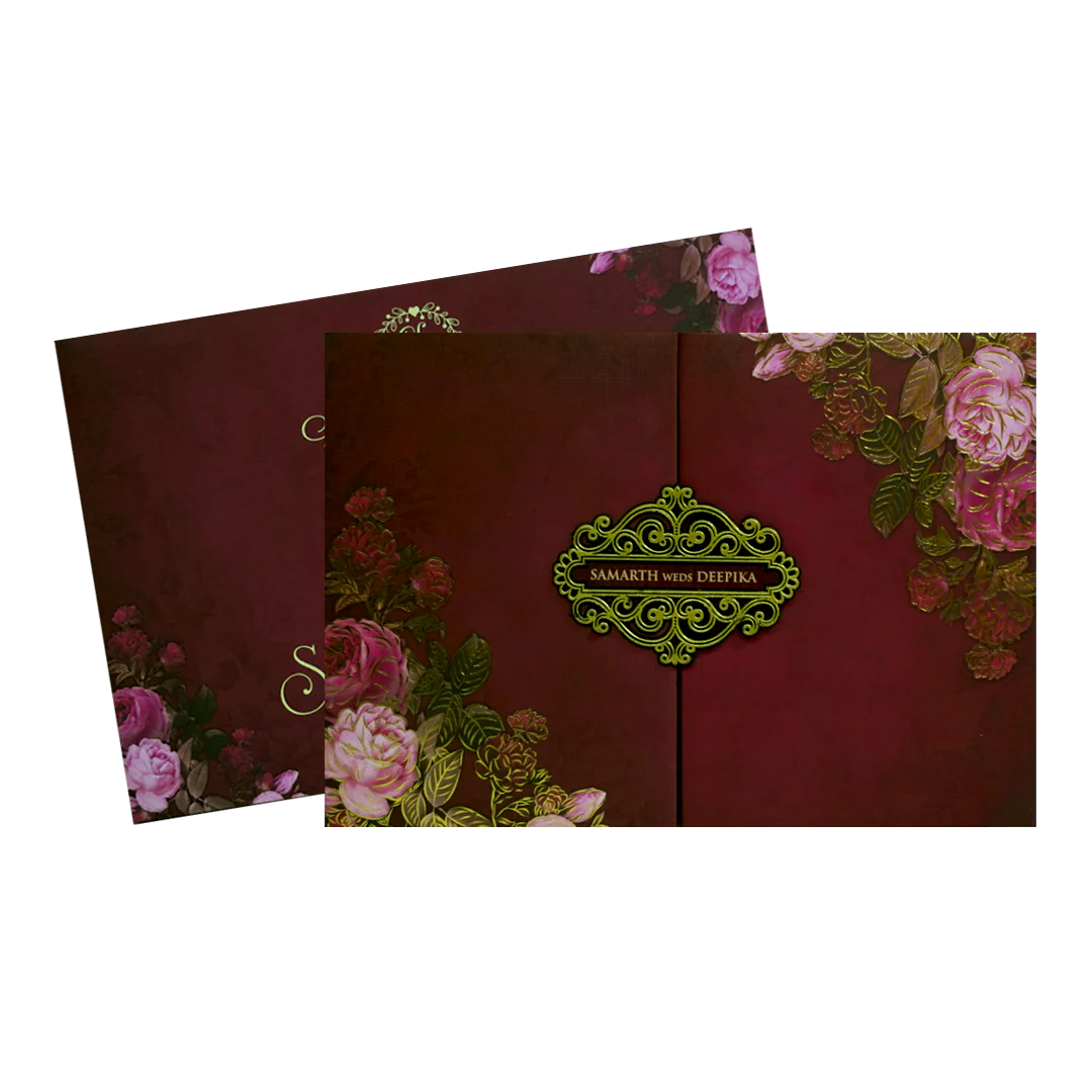 Mauve Pink Floral Invitation-KVN07160 - Image 2