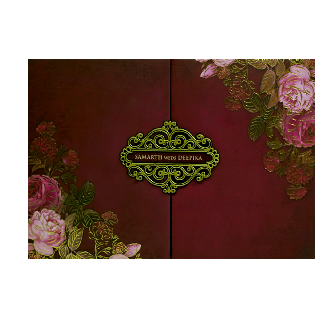 Mauve Pink Floral Invitation-KVN07160 - Image 3