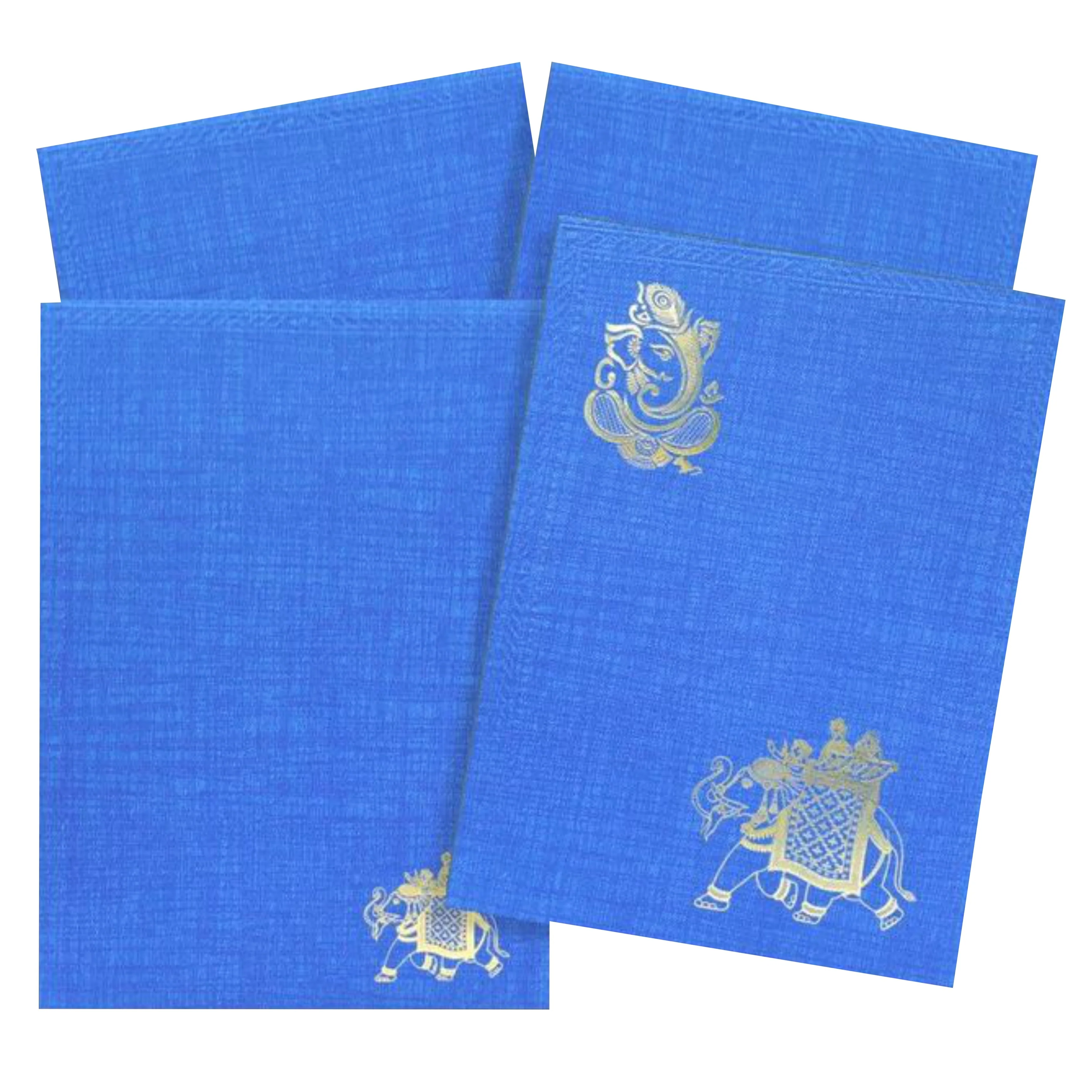 Blue Elephant Gold Foiling Invitation-KNCM11BG