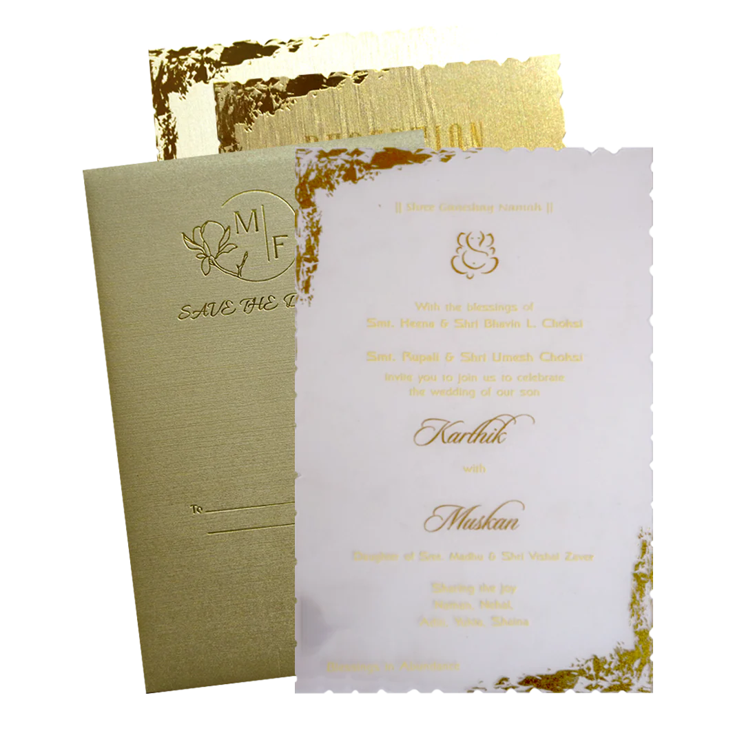 Metallic Light Brown Invitation Card-Krc30700