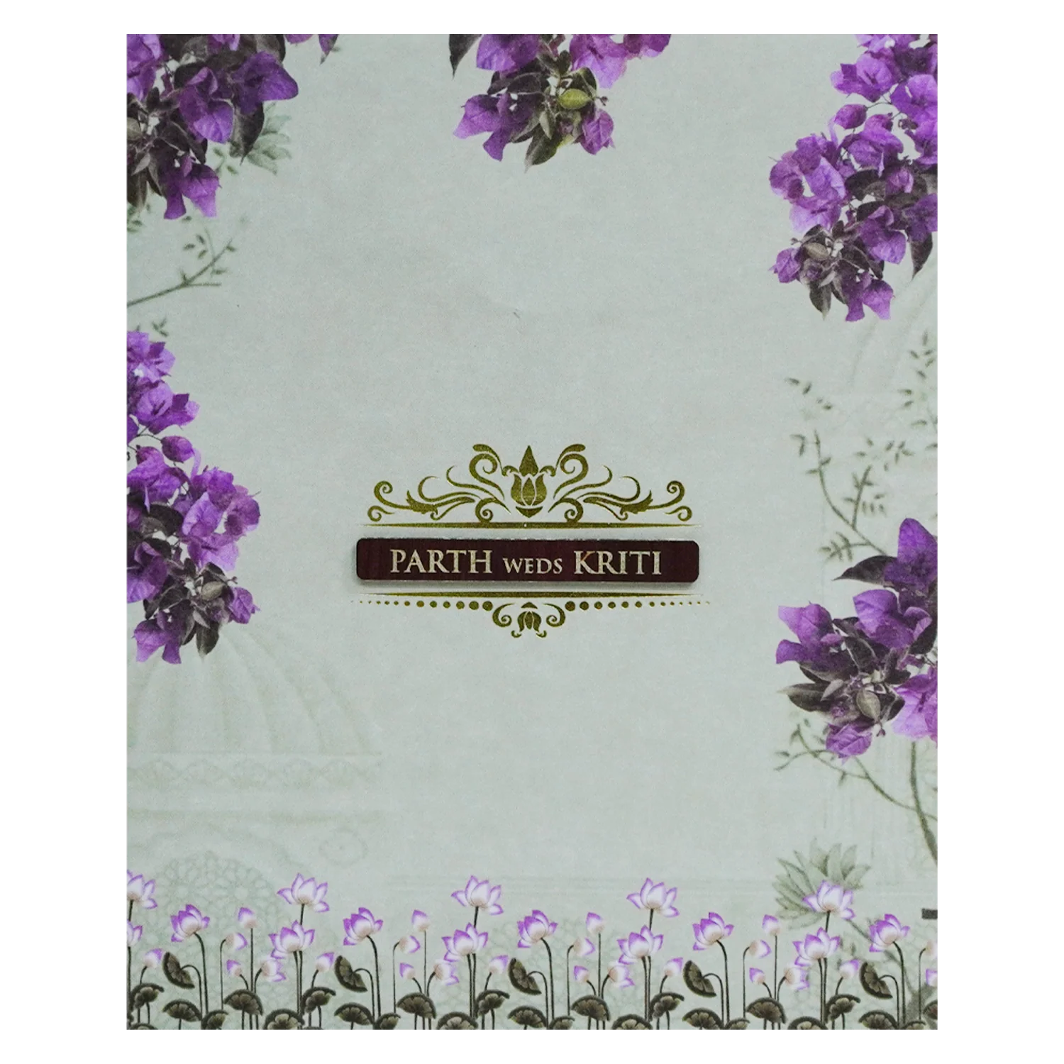 Mint Green Floral Wedding Card-KVN07000 - Image 3