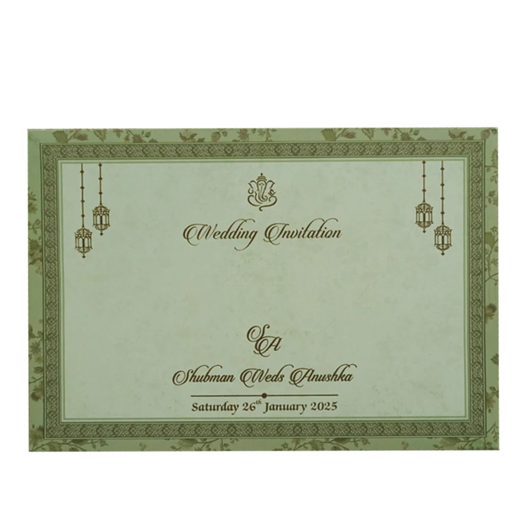 Mint Green Marriage Invitation Card-KRB8250 - Image 4