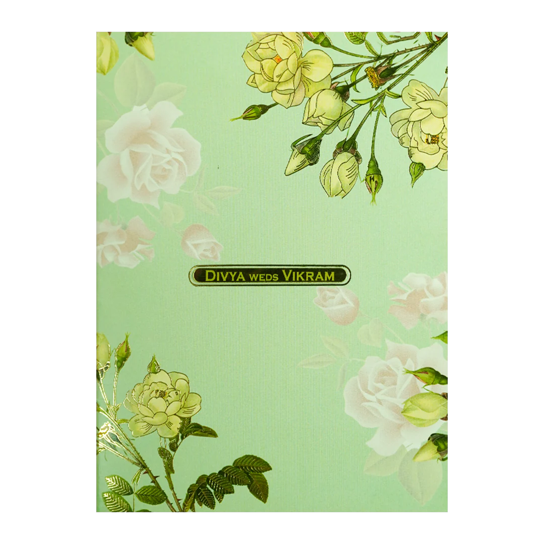 Mint Green Rose Floral Wedding Card-KNTY6814 - Image 3
