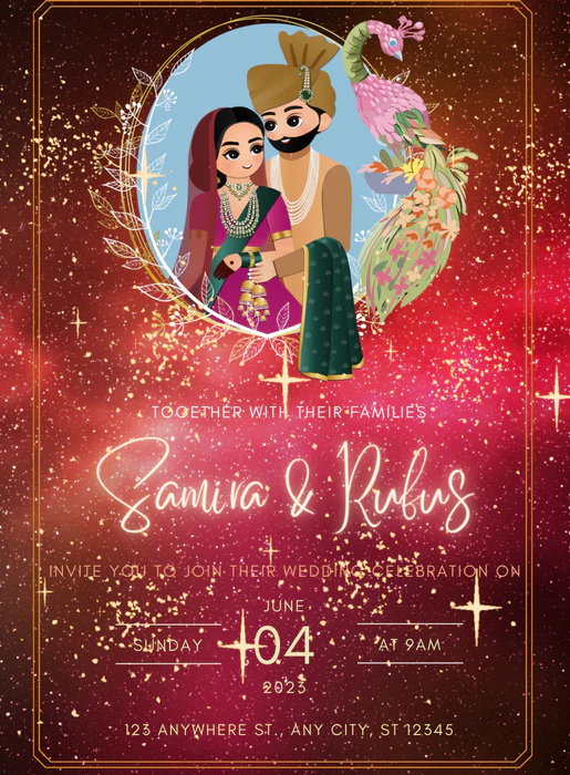 Moonlight Soiree Punjabi Wedding Invitations-AAPUN020 - Image 2