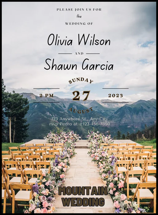 Mountain Bench Destination Theme Invitations-AADTI016 - Image 2