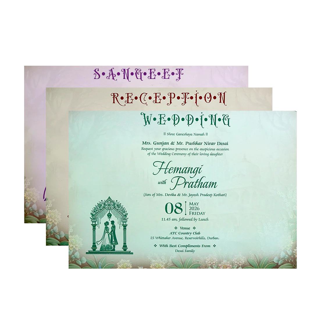 MultiColor God Floral Padded Wedding Card - KSH72220 - Image 5