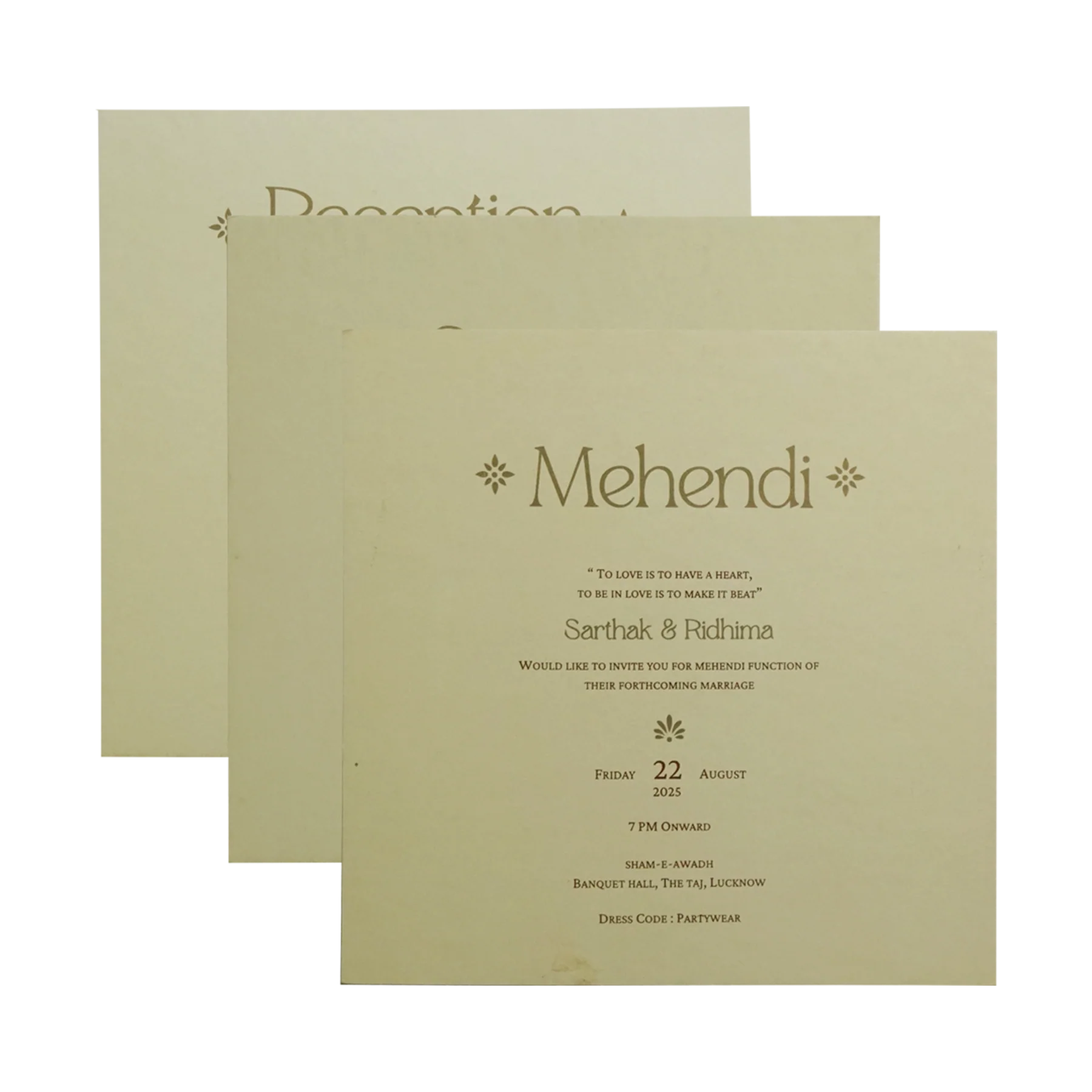 Mustard Gold Floral Embossed Premium Card-KPR24120 - Image 5