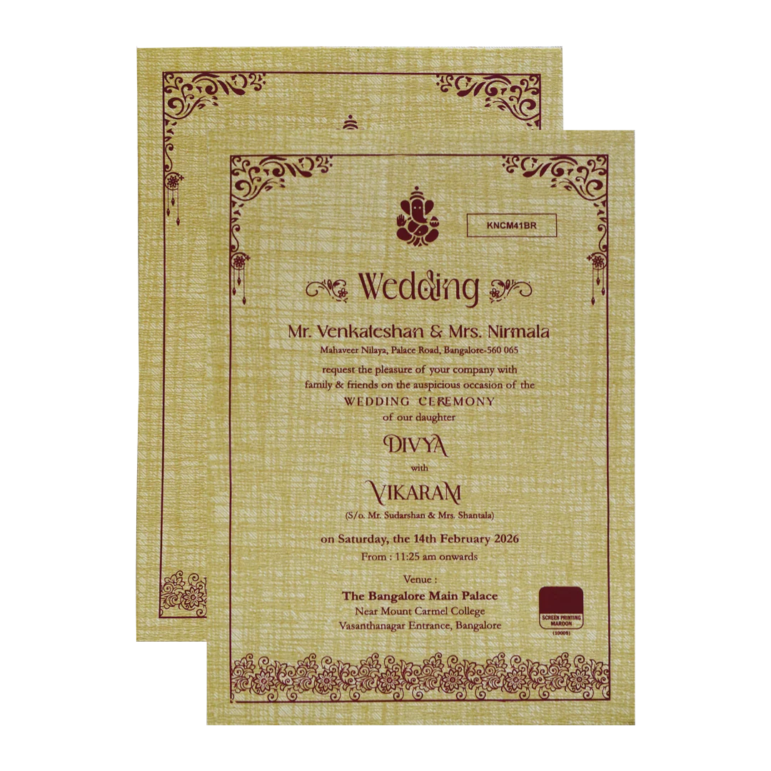 Mustard Yellow Door Style Wedding Card-KNCM41BR - Image 5