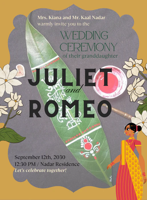 Mustard Leaf Bengali Wedding Invitations-AABWI017 - Image 2
