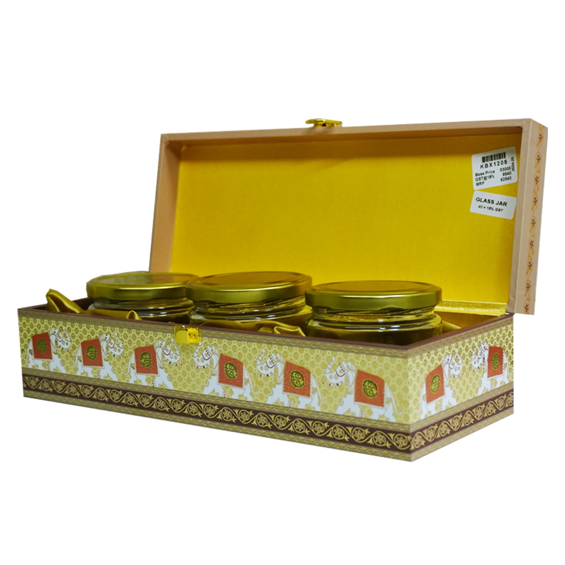 Muted Green Mughal Art Box Invitation-KBX1205 - Image 2