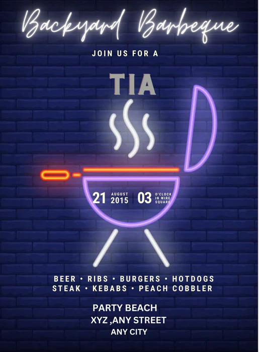 Neon Backyard Barbeque Party-AABBQ012 - Image 2