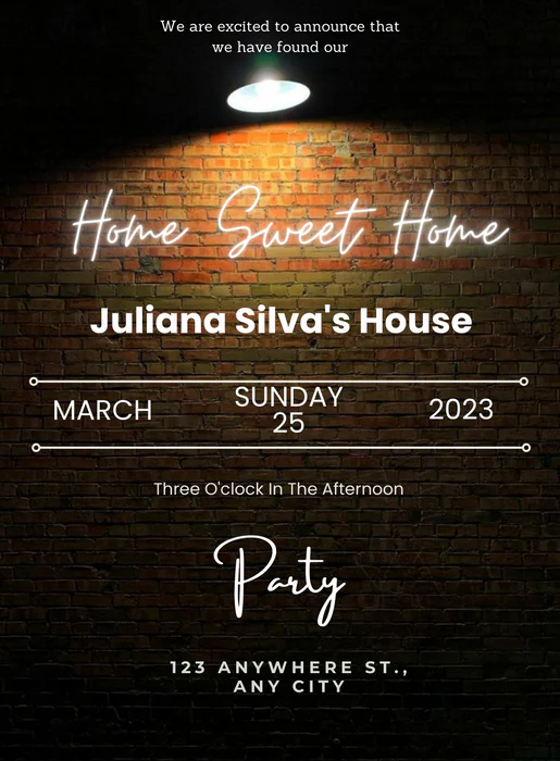Neon Lights Housewarming Invitation-AAHMI0015 - Image 2