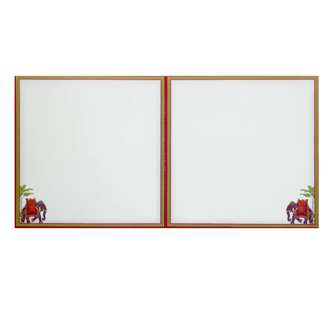 Off-white Elephant themed Wedding Card-KNSN6710R - Image 5