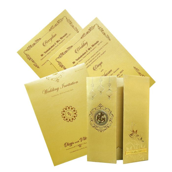 Olive Green Door Type Unique Invitation Card-KNPM9532G