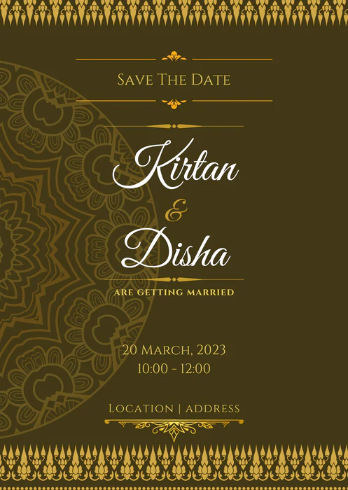 Olive Green Floral Lagna Patrika Invitation-AALPI002 - Image 2