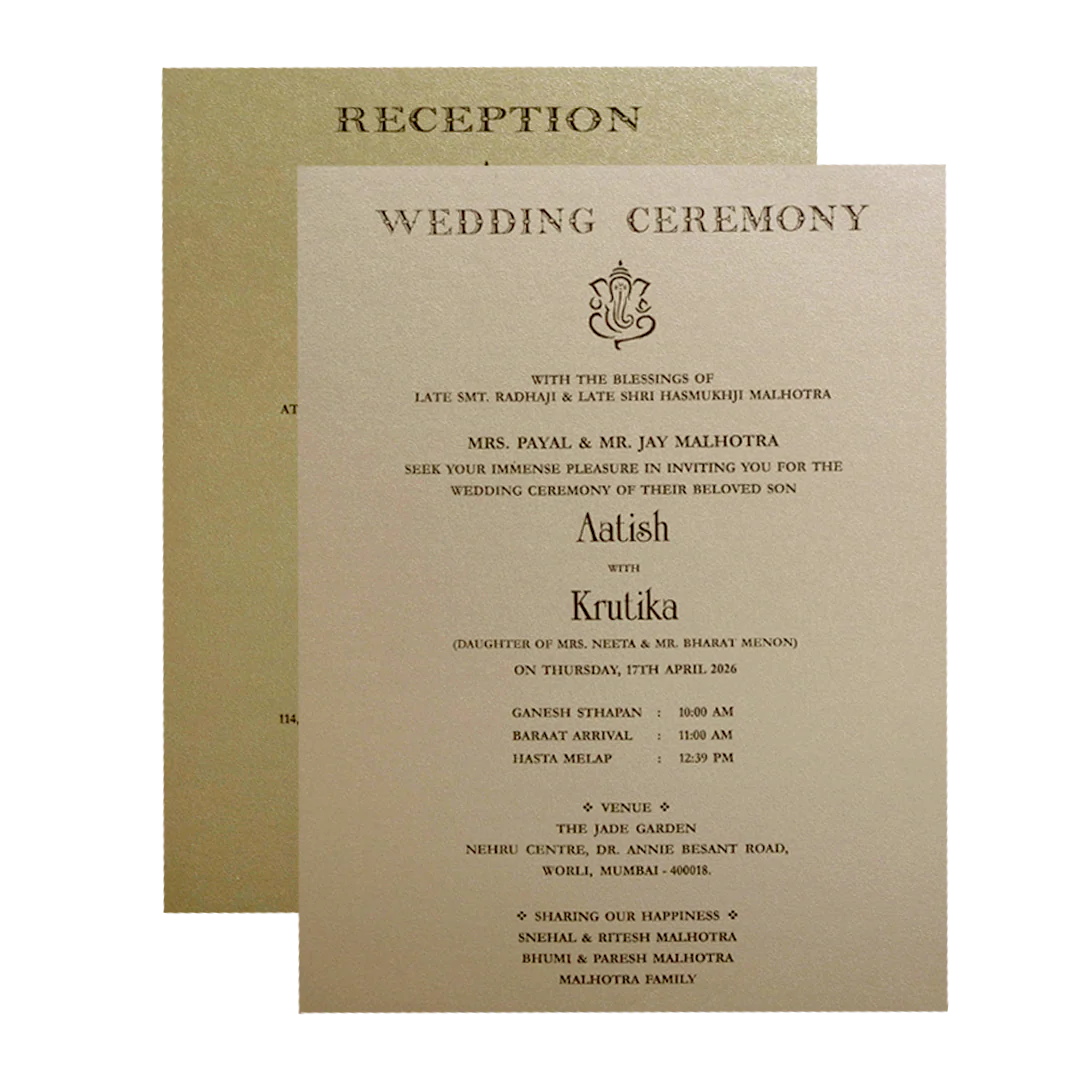 Orange Gold Embossed Floral Padded Wedding Card-KMMWD1136 - Image 5