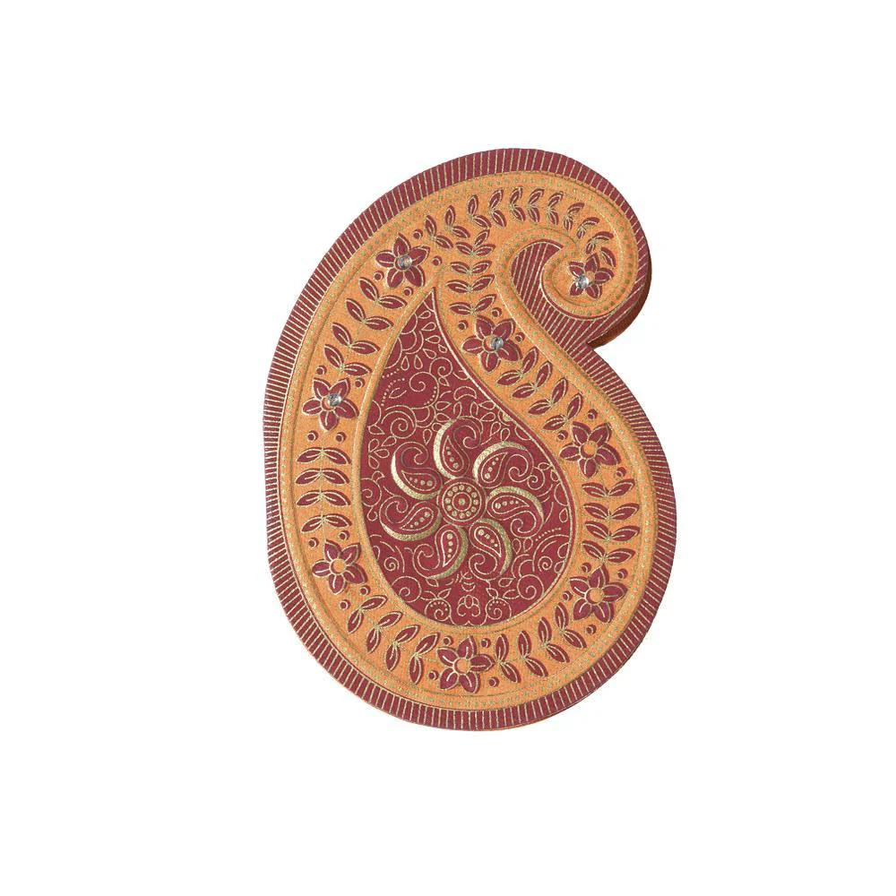 Paisley Designed Personal Wedding Invitation Card -KNK1397 - Image 2