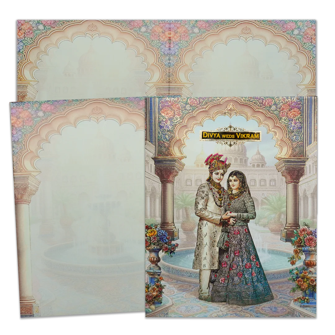 Palace Arch Couple Wedding Card-KNKJ1152