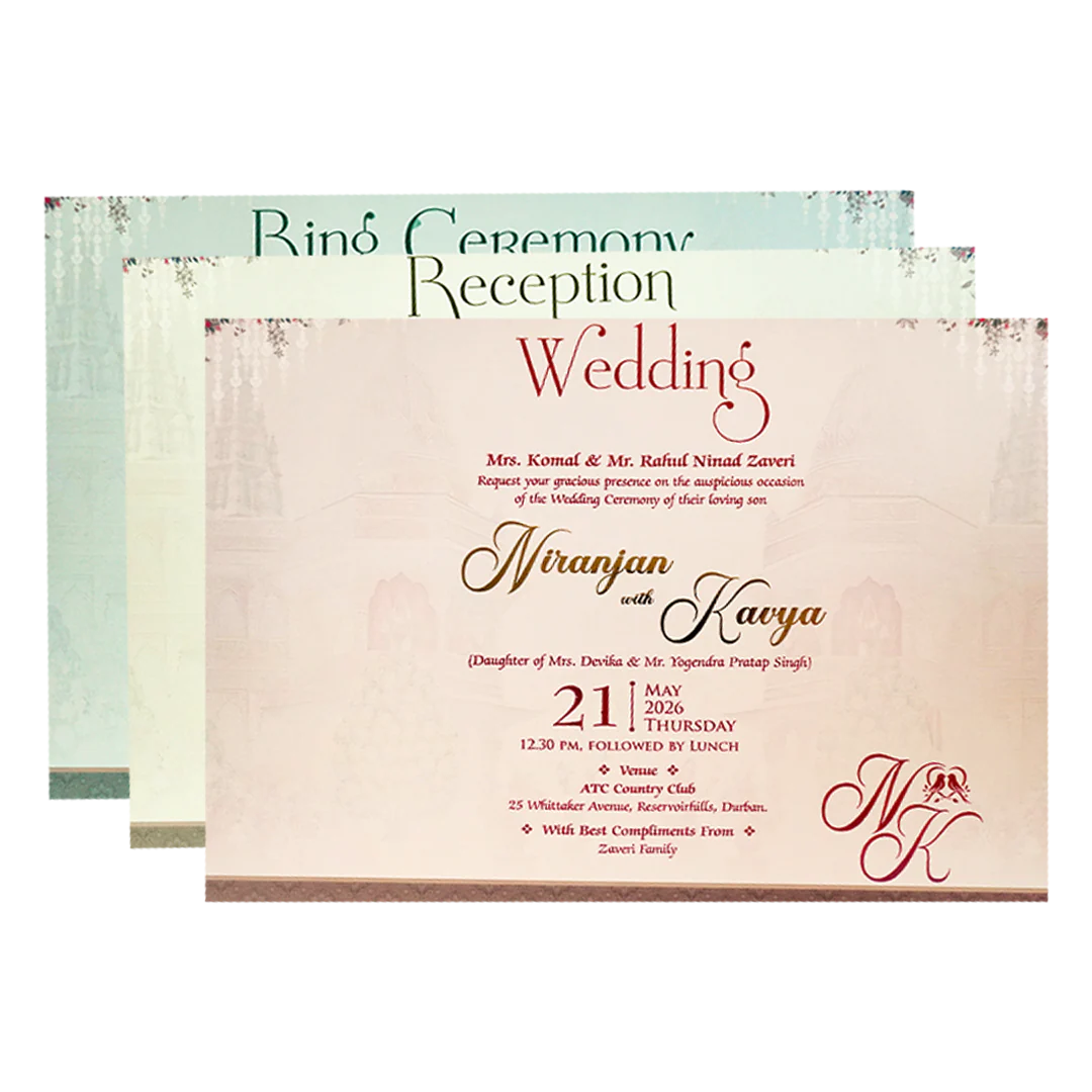 Palace Elephant Padded Wedding Card-KSH72200 - Image 5