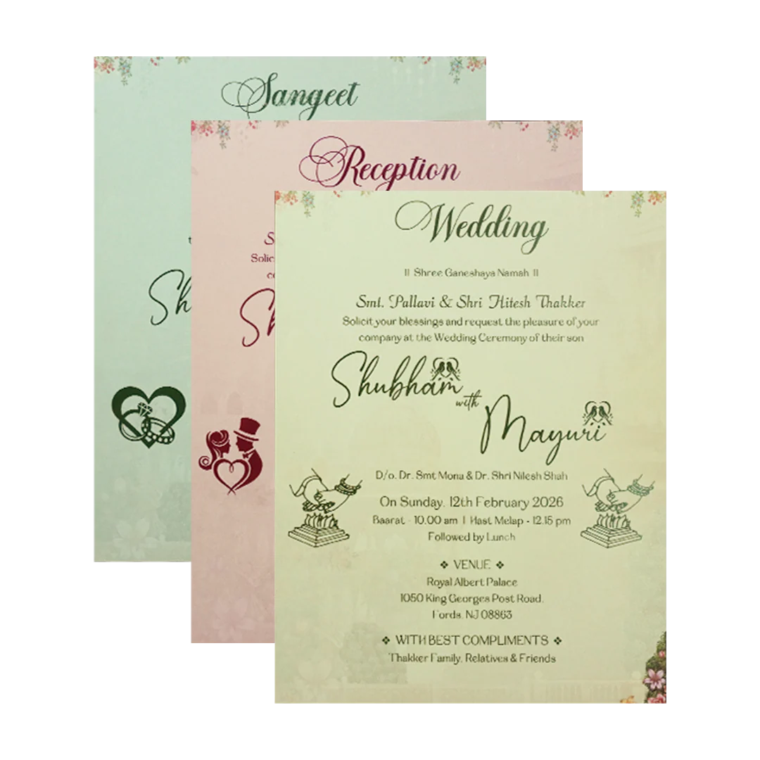 Palace Procession Padded Wedding Card-KSH73160 - Image 5