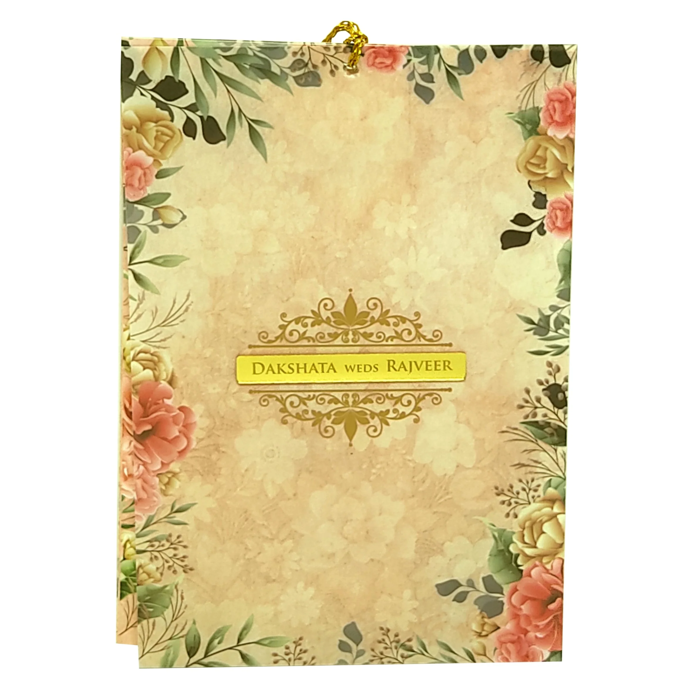 Pale Almond Brown Tracing Sheet Invitation-KVN05720 - Image 3