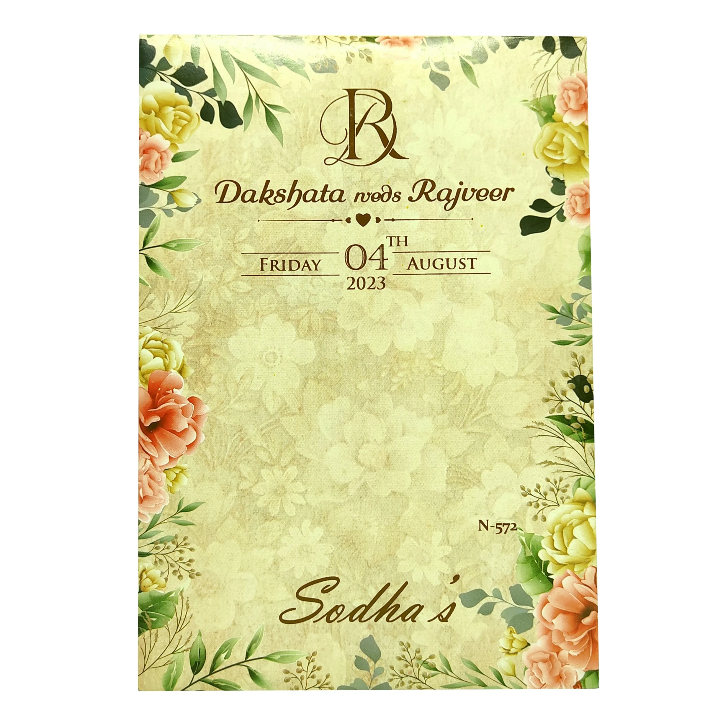 Pale Almond Brown Tracing Sheet Invitation-KVN05720 - Image 4