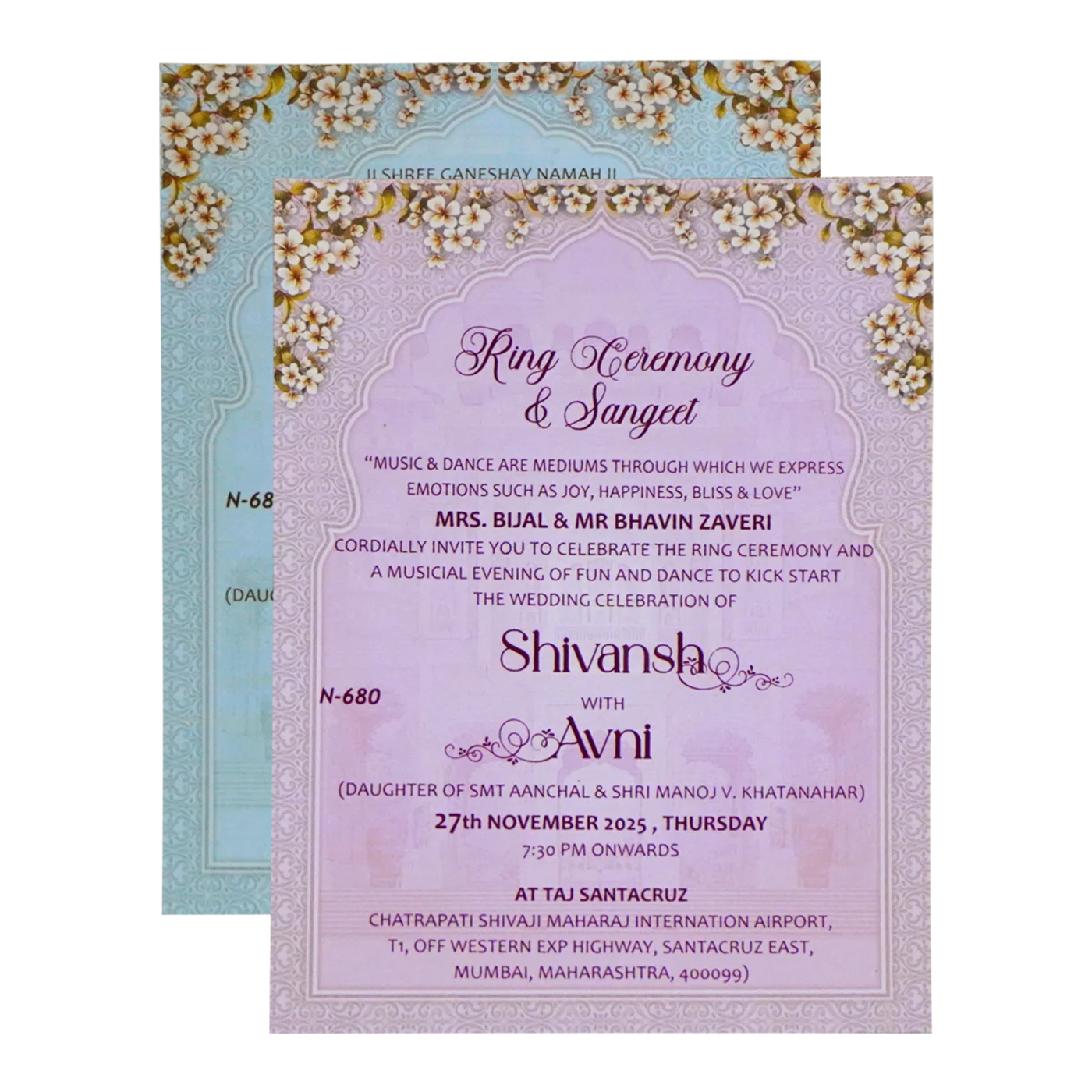 Pale Beige Brown Wedding card-KVN06800 - Image 5