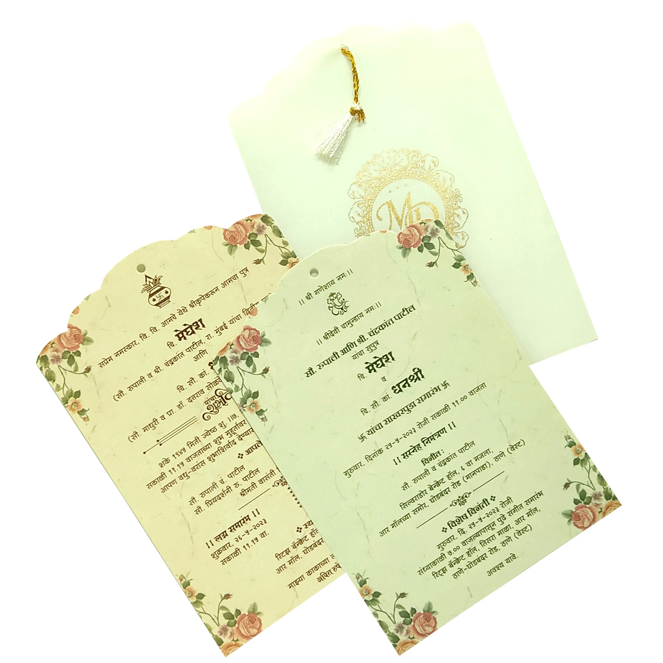 Pale Ivory Brown Laser Cut Invitation-KVN06340 - Image 5