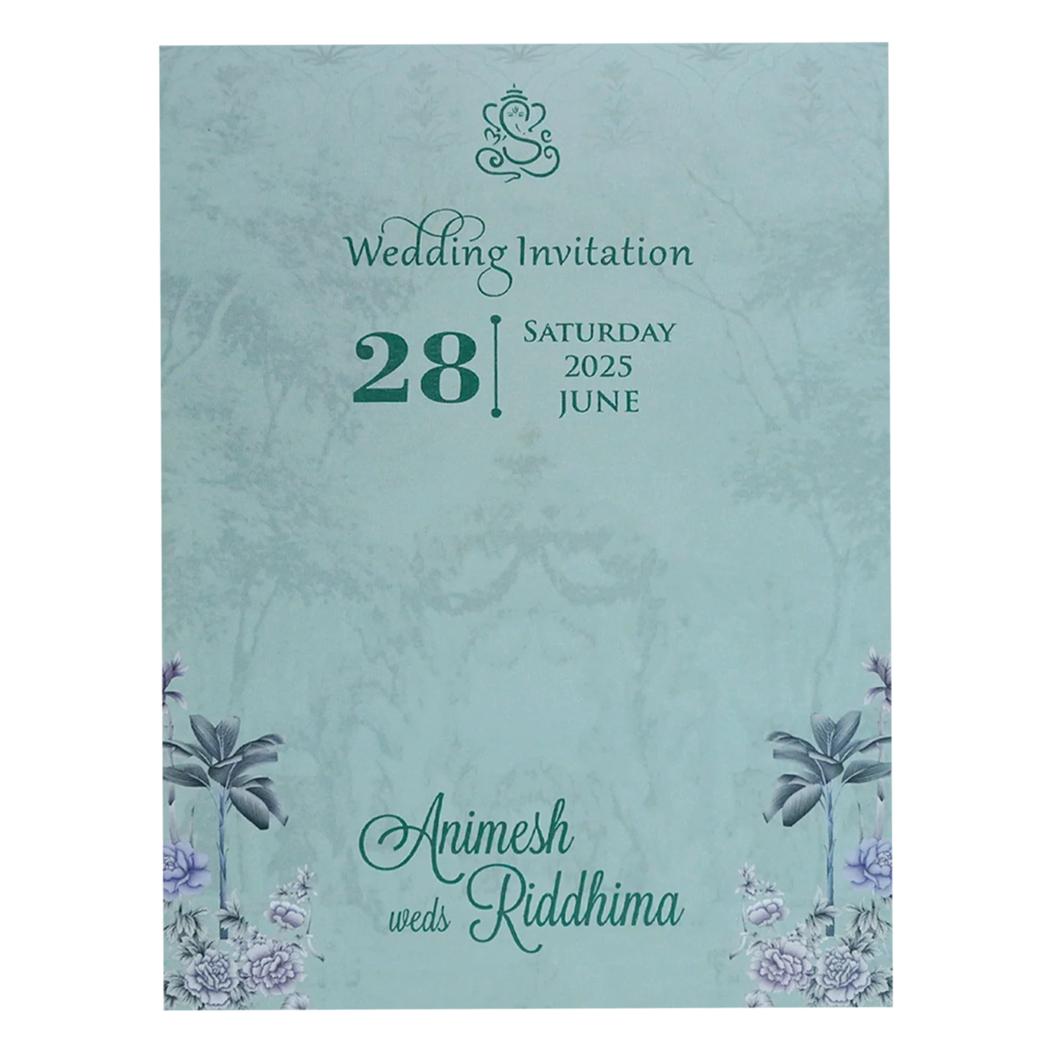 Pale Mint Green Padded Invitation-KVN07090 - Image 4