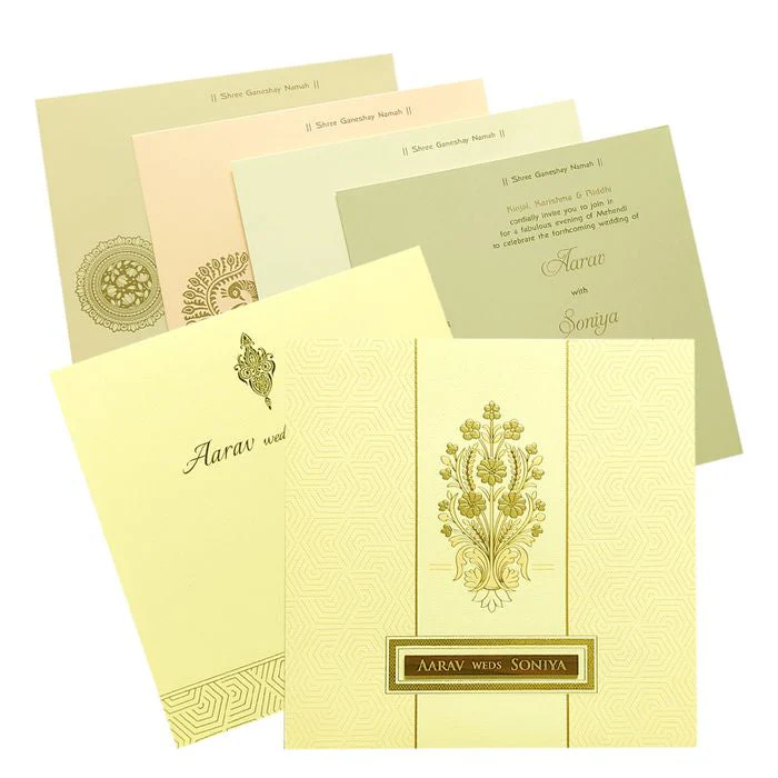 Pale Pink Floral Foil Invitation-KRC29101