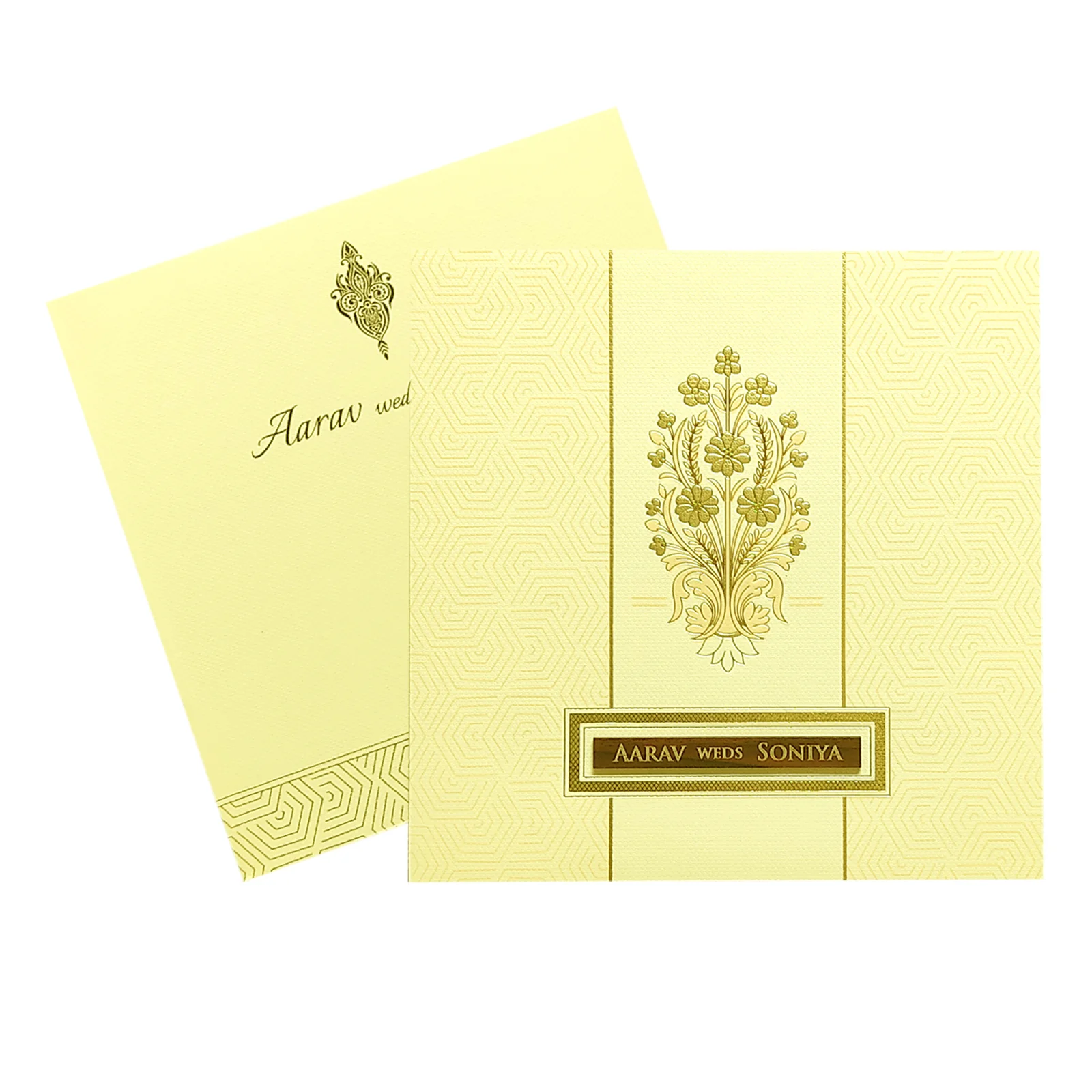 Pale Pink Floral Foil Invitation-KRC29101 - Image 2
