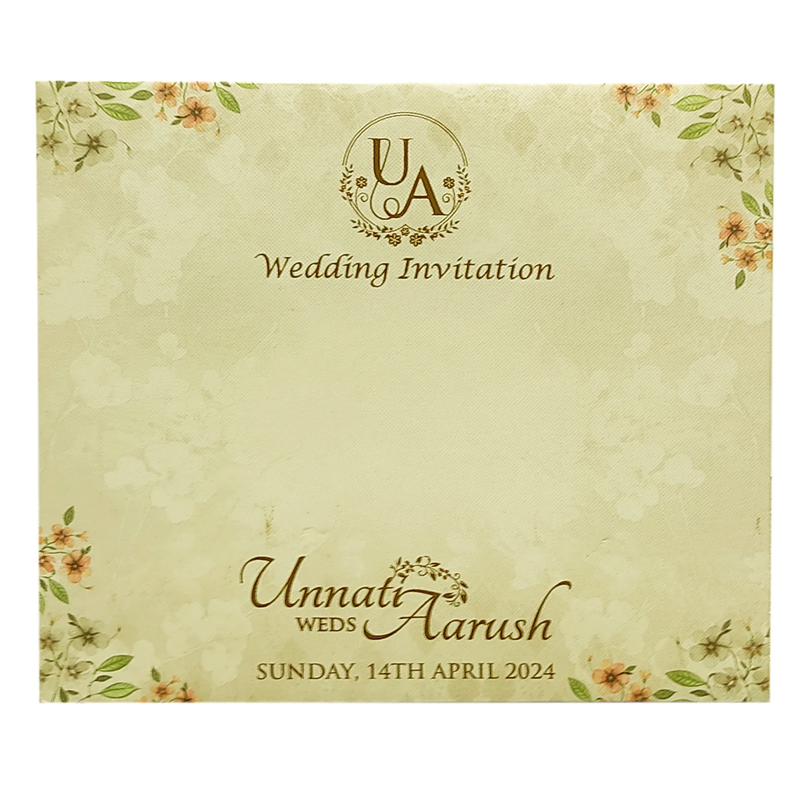 Pale Pinkish Brown Floral invitation-KVN06540 - Image 4