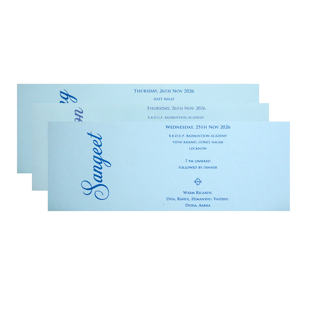 Pastel Blue Floral Arch Luxe Wedding Card-KPR24860 - Image 5