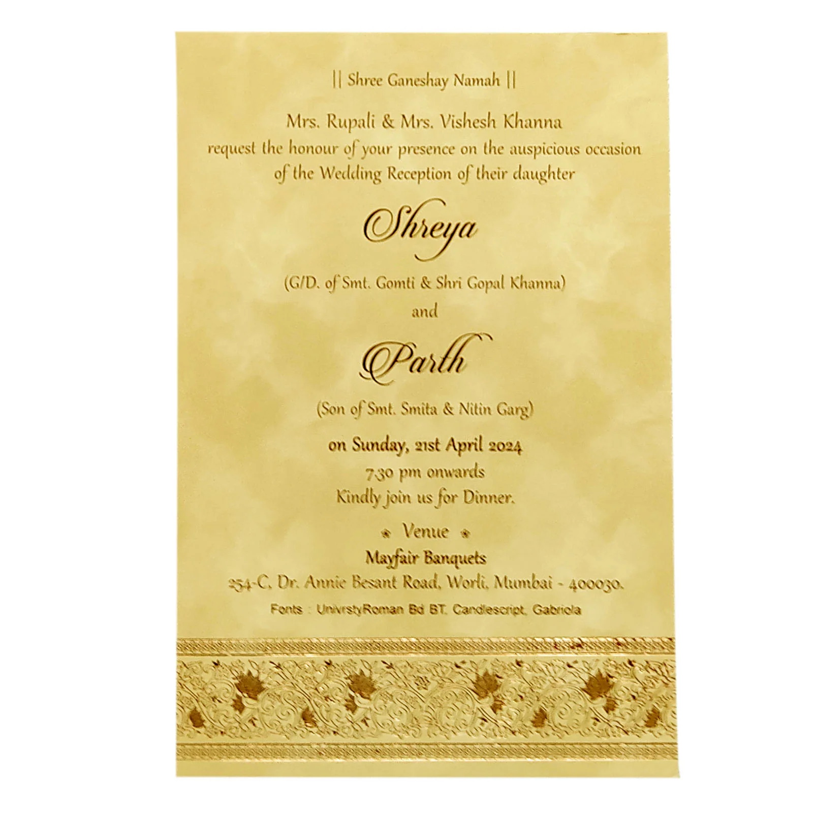 Pastel Design Single Sheet Invitation Card-KRCS5061 - Image 2