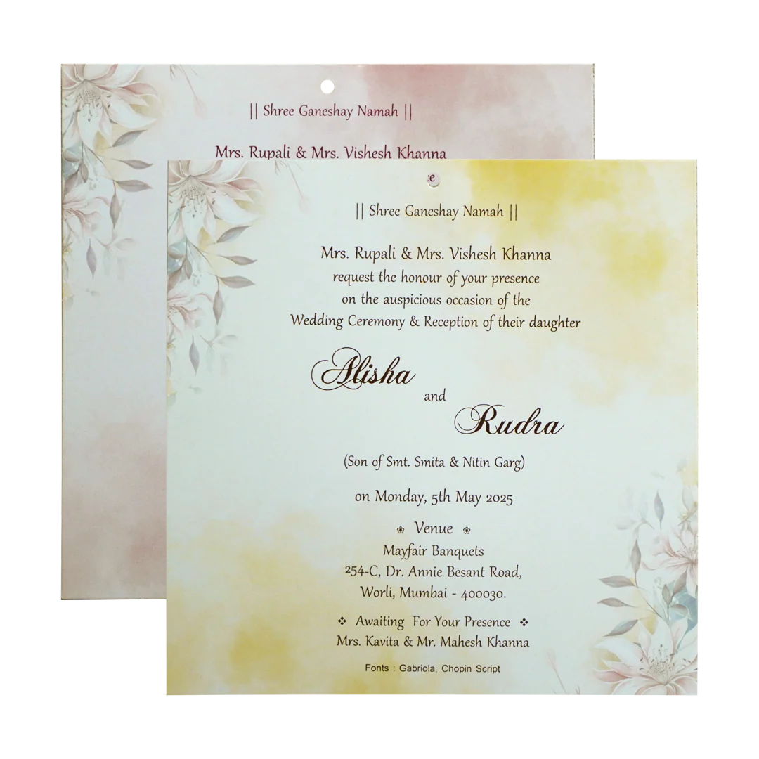 Pastel Floral Tracing Sheet Wedding Invitation-KRC30830 - Image 5