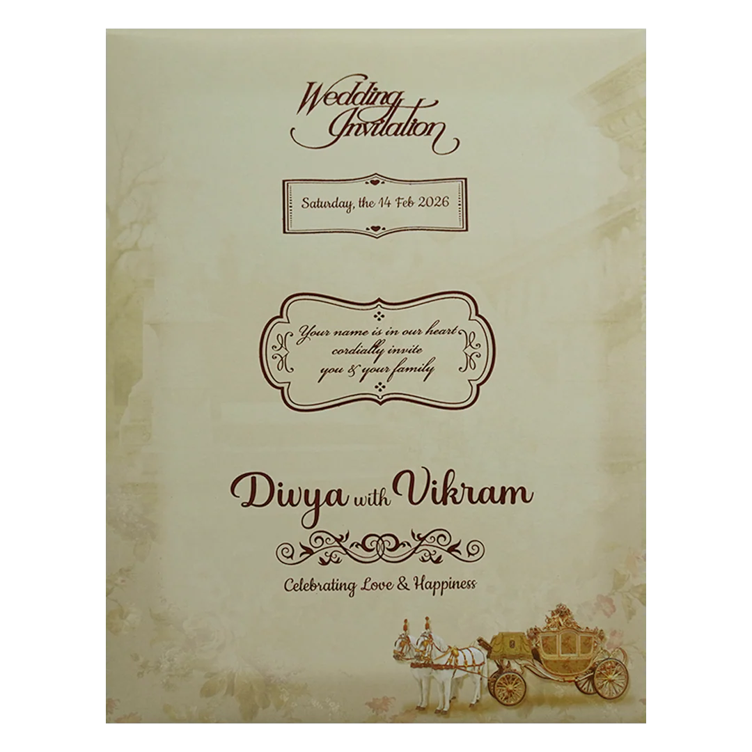 Pastel Green Chariot Nameplate Invitation Card-KNKJ1113 - Image 4