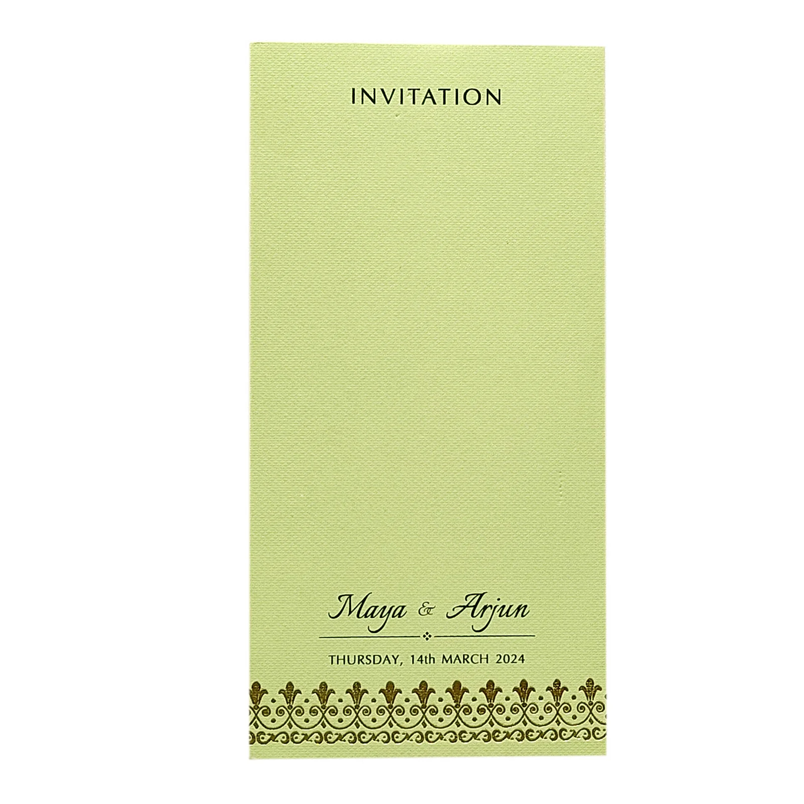 Pastel Green Floral Single Invitation Card-KRCS6051 - Image 2