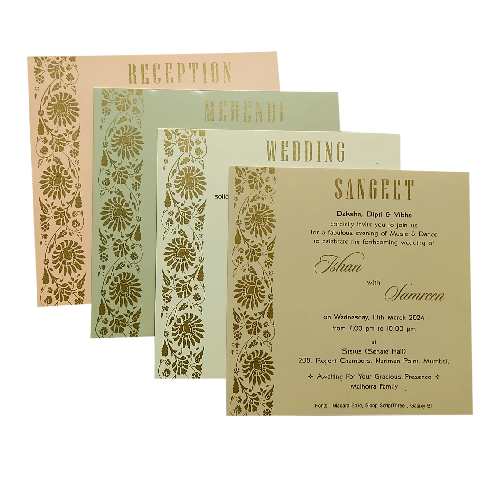 Pastel Green Nameplate Invitation Card-KRC29041 - Image 5