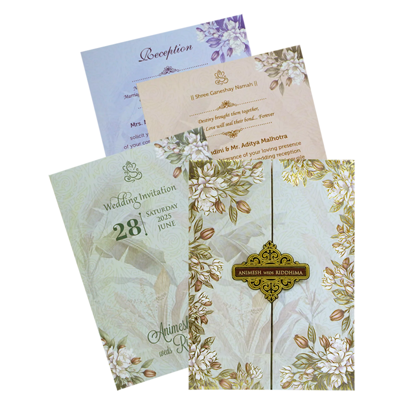 Pastel Light Blue Padded Invitation-KVN06850