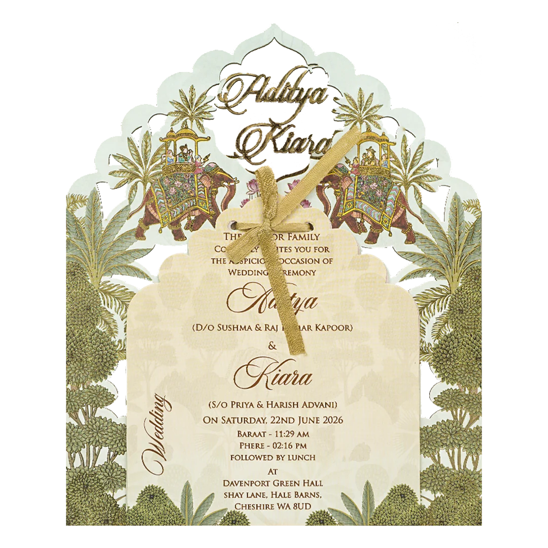 Pastel Mint Garden Theme Wedding Card-KFR16030 - Image 3