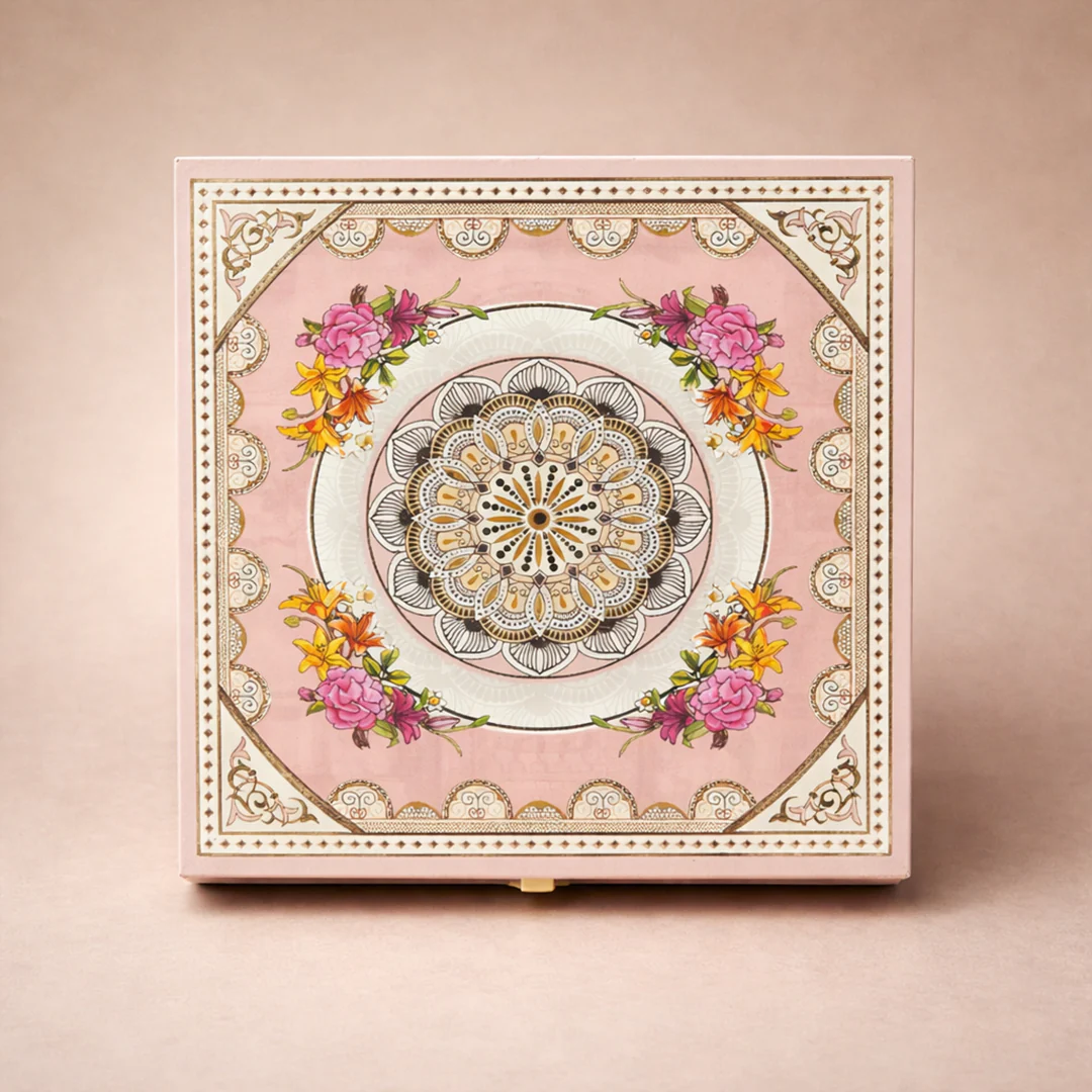 Pastel Peach Mandala Luxury Sweet Jar Box-KBX10105 - Image 3