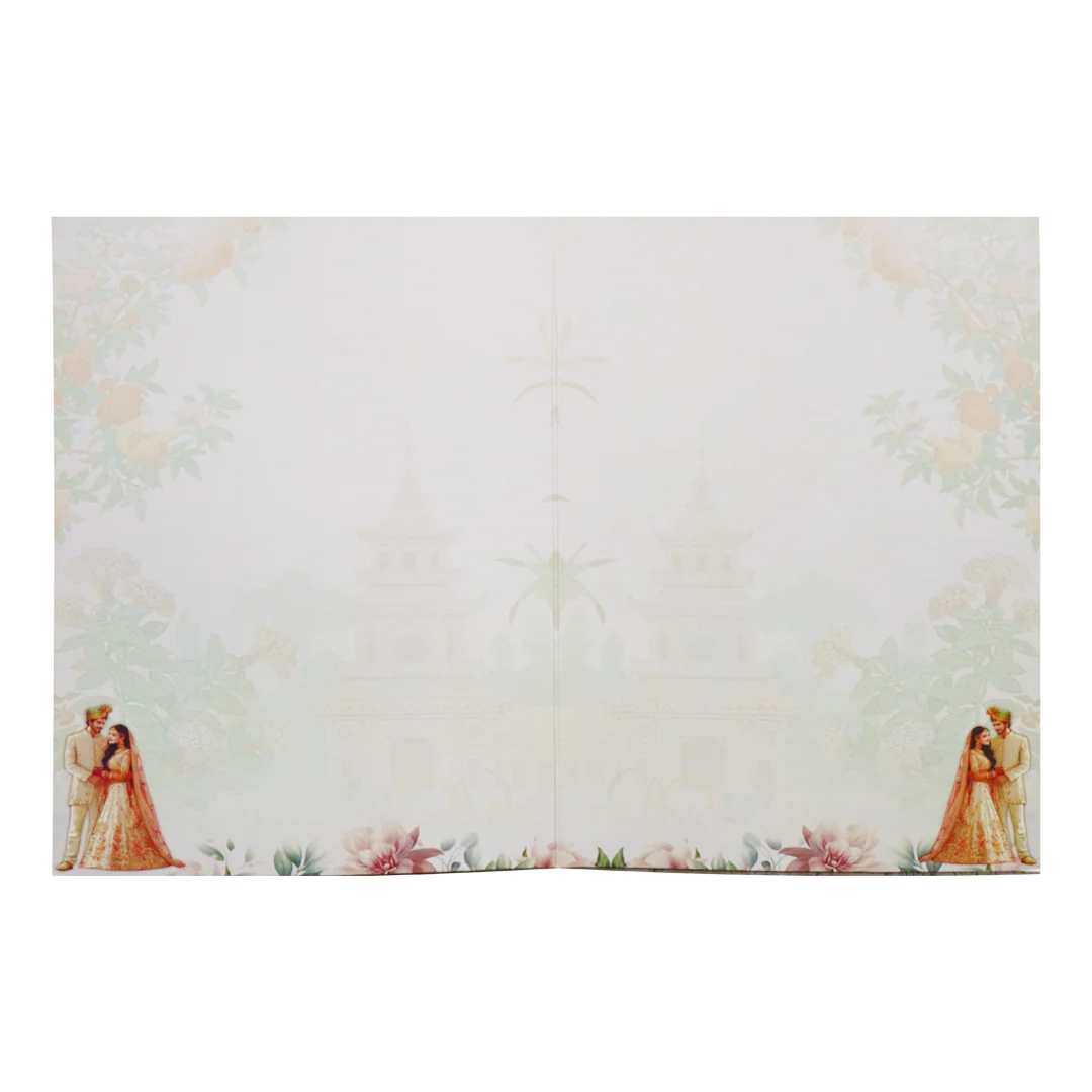 Pastel Pink Bride & Groom Invitation Card-KNKM8206 - Image 5
