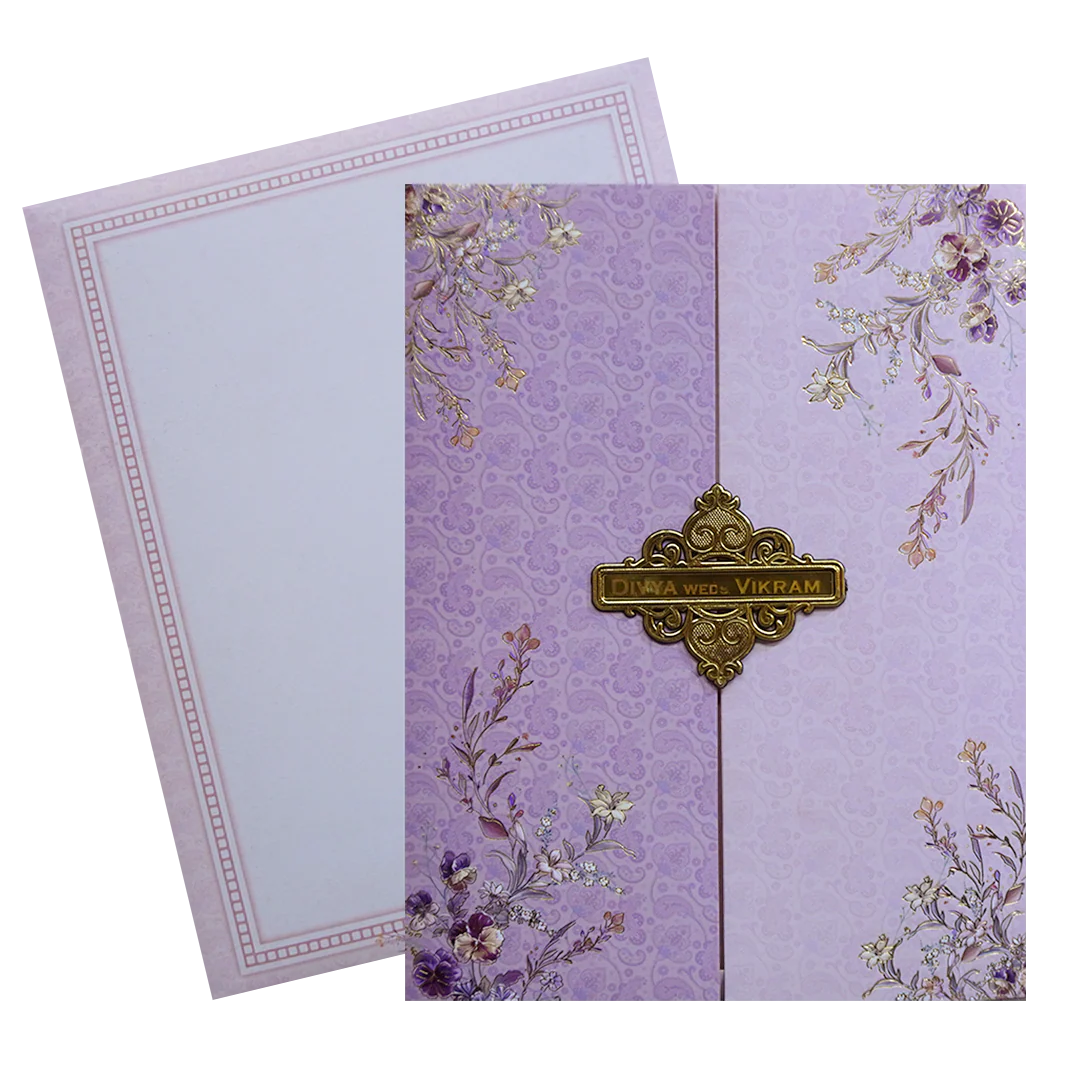 Pastel Pink Floral Wedding Card-KNKJ1139 - Image 2