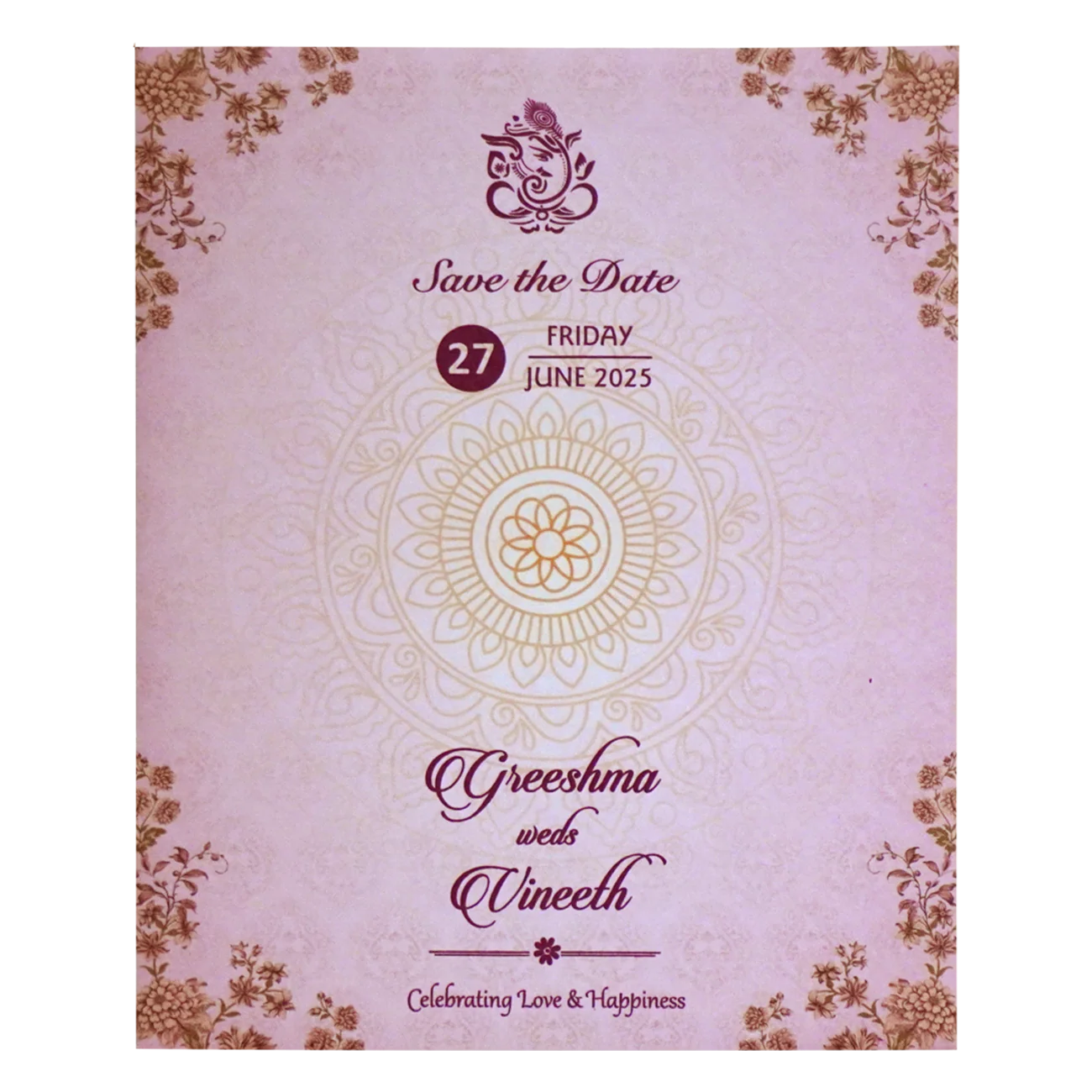 Pastel Pink Wedding Invitation-KVN06930 - Image 4