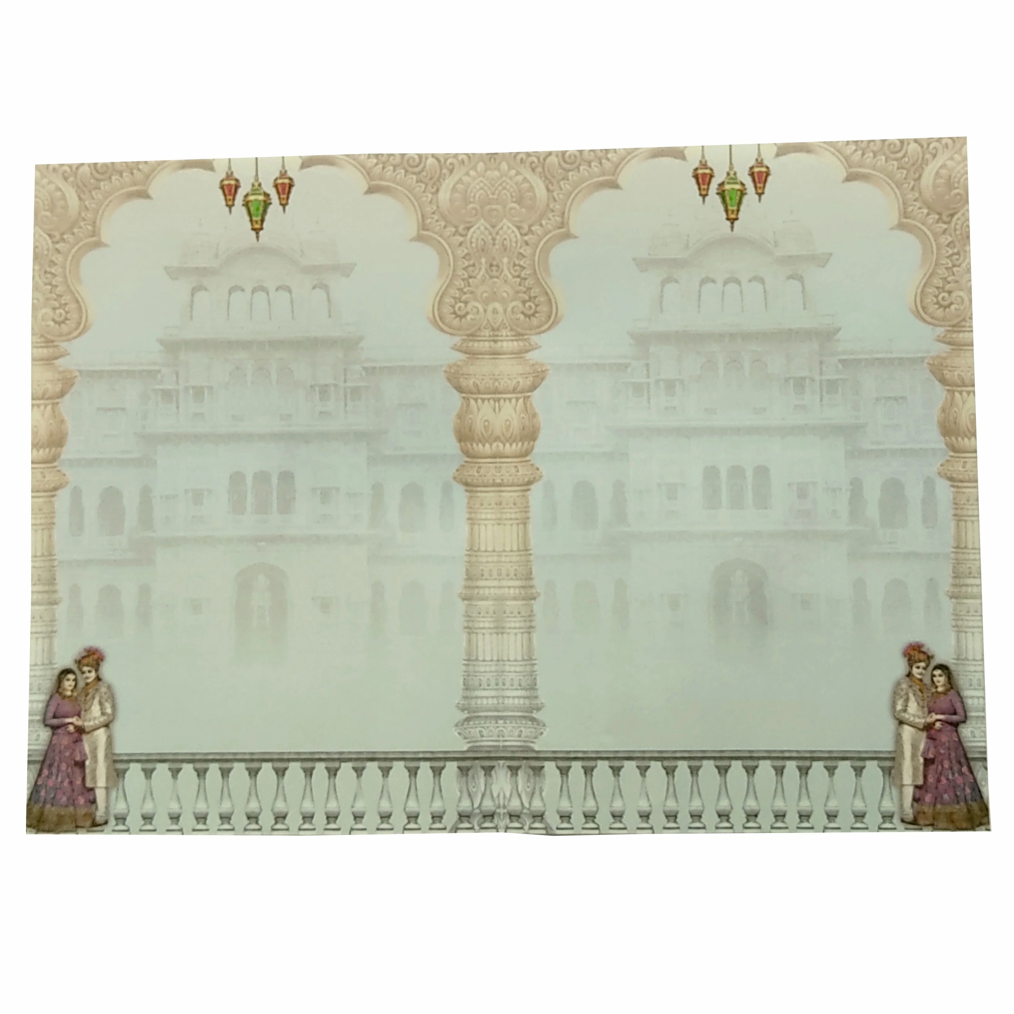 Pastel Traditional Bride Groom Invitation Card-KNPP684B - Image 5