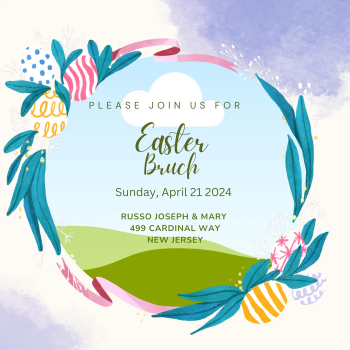 Pastel Brunch Easter Invitation-AAEAS001 - Image 2
