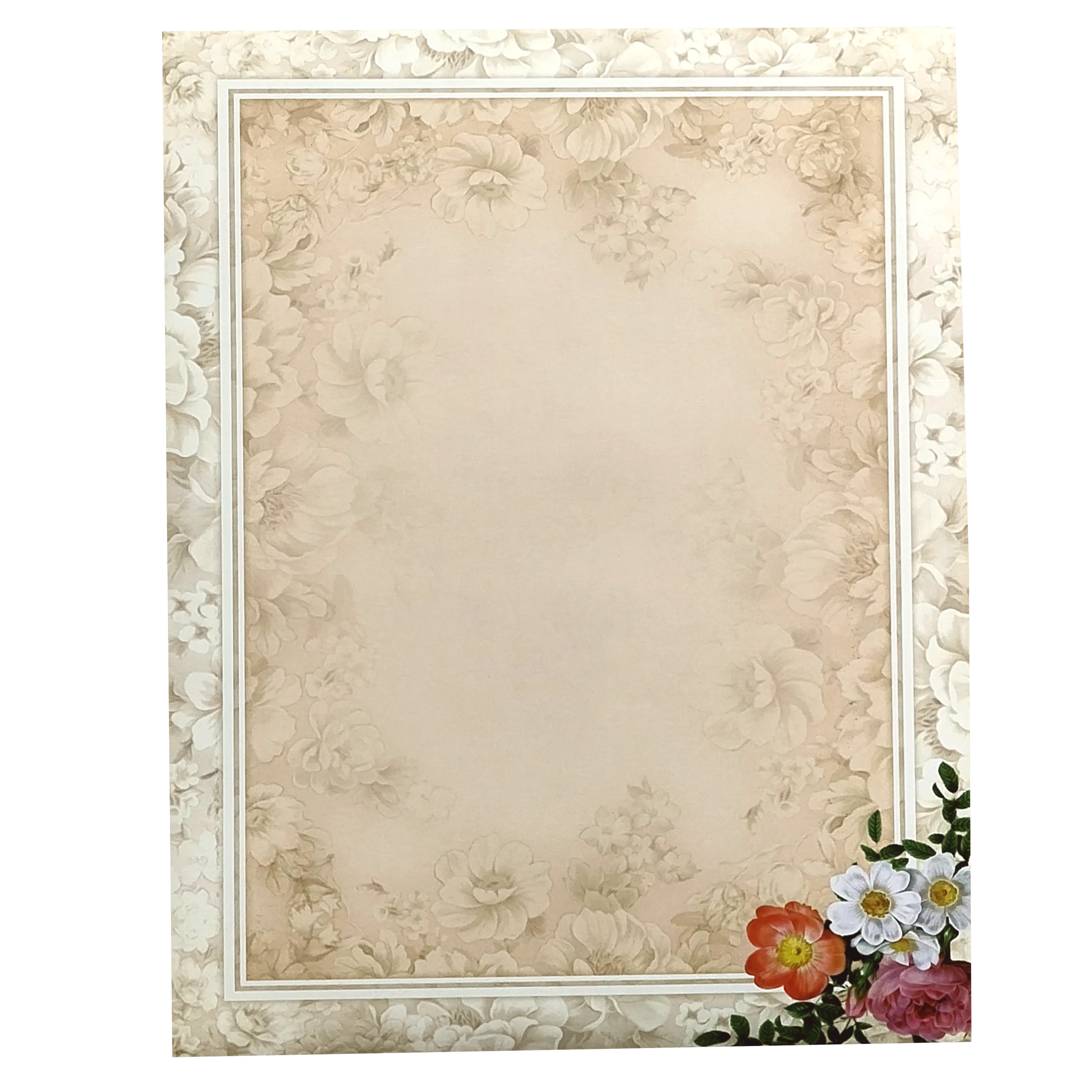 Peach Floral Nameplate Invitation Card-KNKJ1120 - Image 4