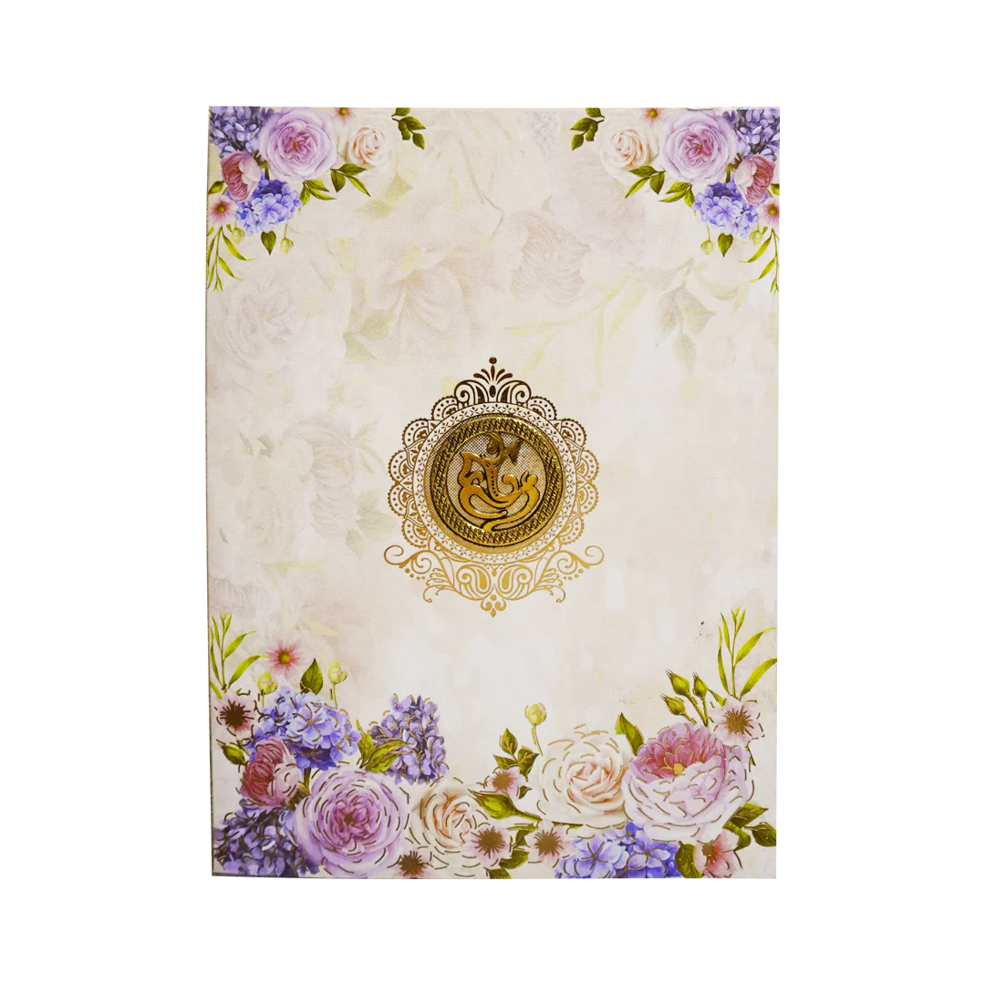 Peach Floral Wedding Invitation Card-KNTY6804 - Image 3