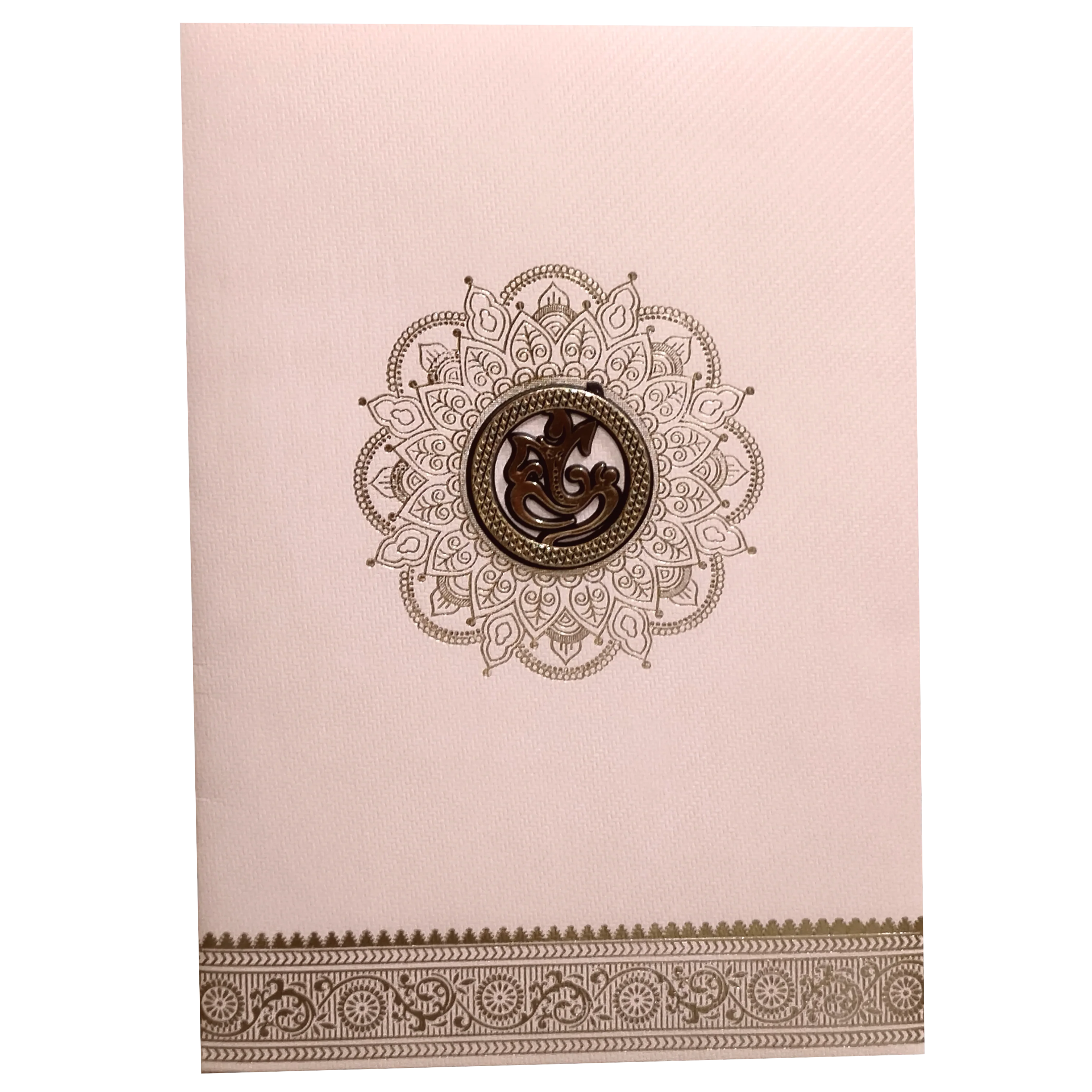 Peach Ganesha Wedding Invitation Card-KNKTP026 - Image 3