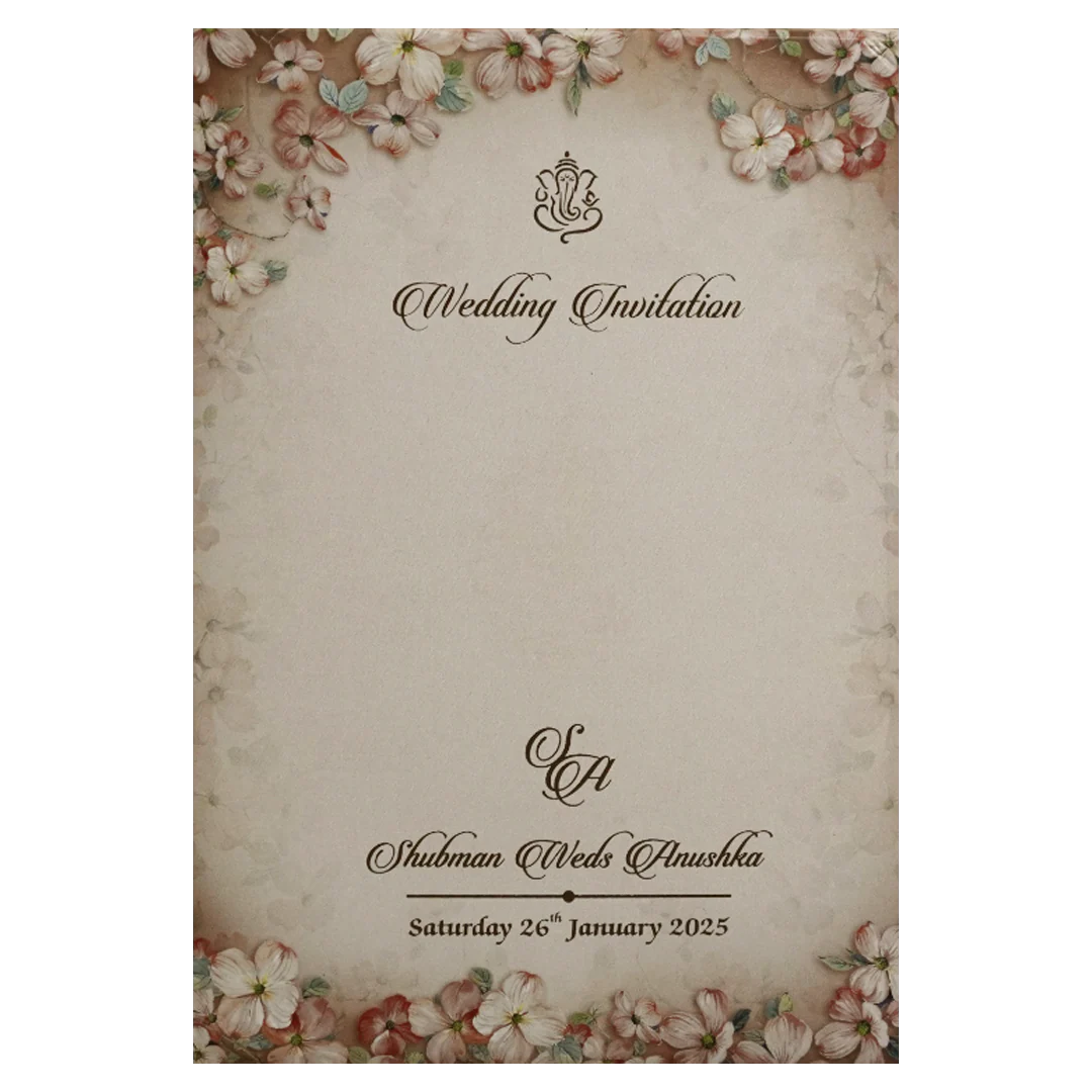 Peach Gold Foiled Wedding Invitation Card-KRB8280 - Image 4